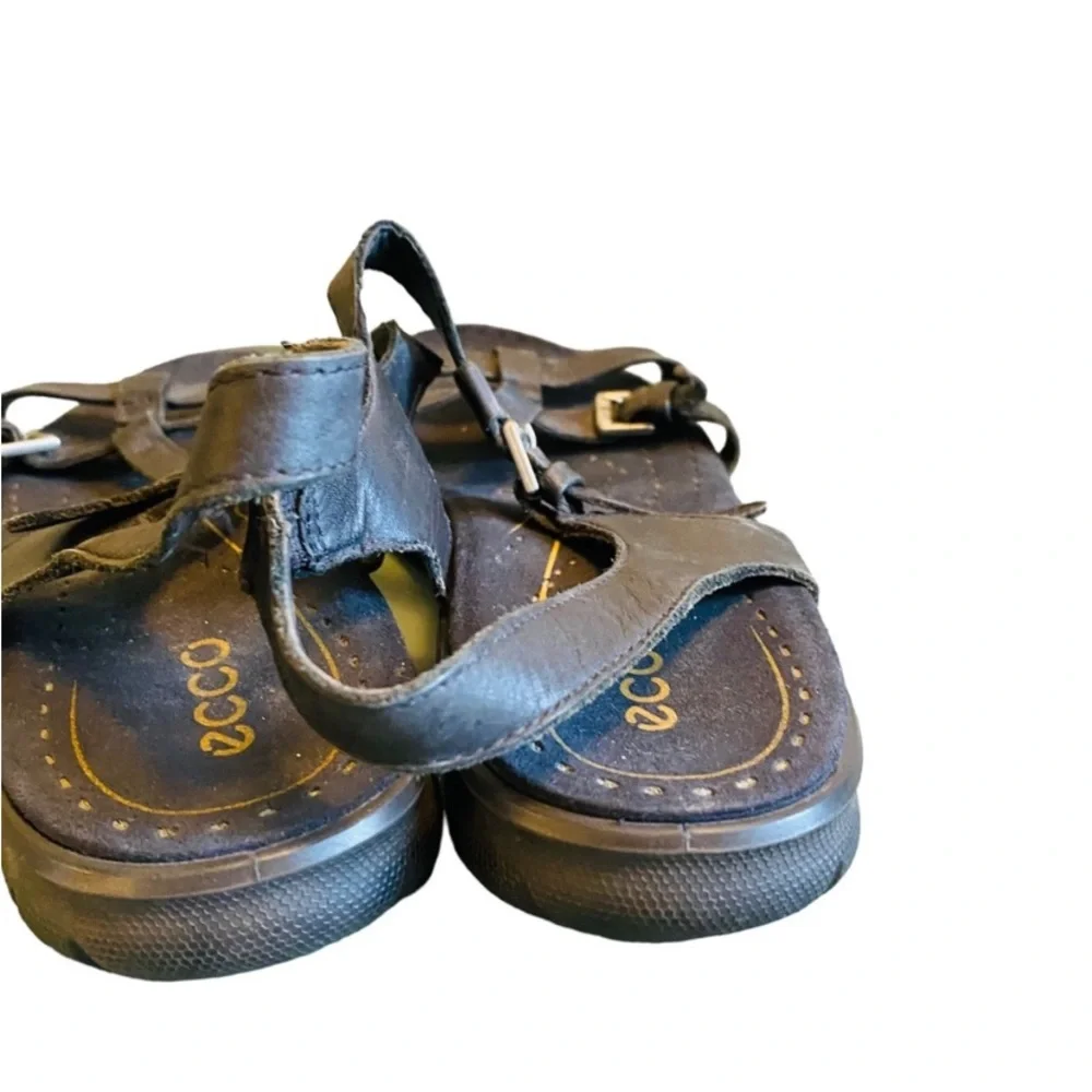 ECCO Women’s Gray Leather Sports Sandals - Picture 4 of 8